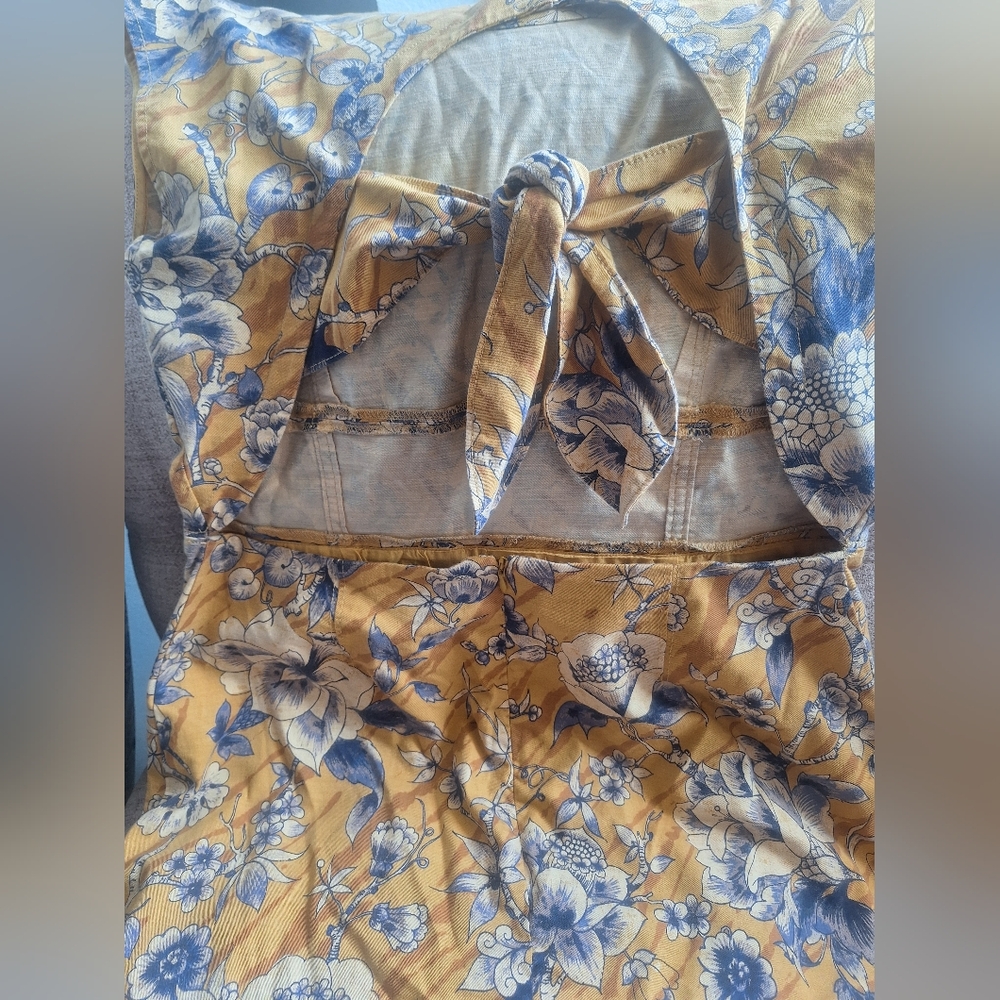 Anthropologie Gold Sheath Mini Dress with Open Back - Picture 3 of 5